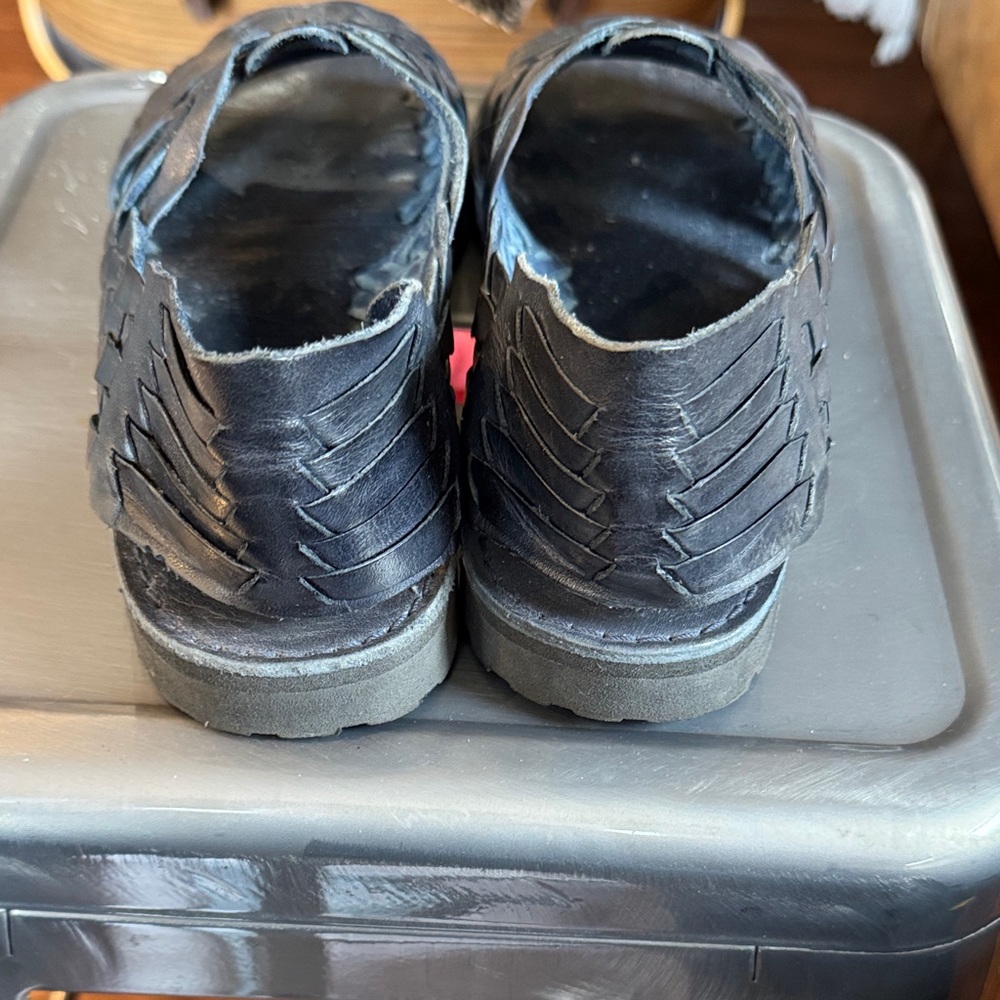 Brand X Black Leather Huaraches Sandals - Picture 4 of 9